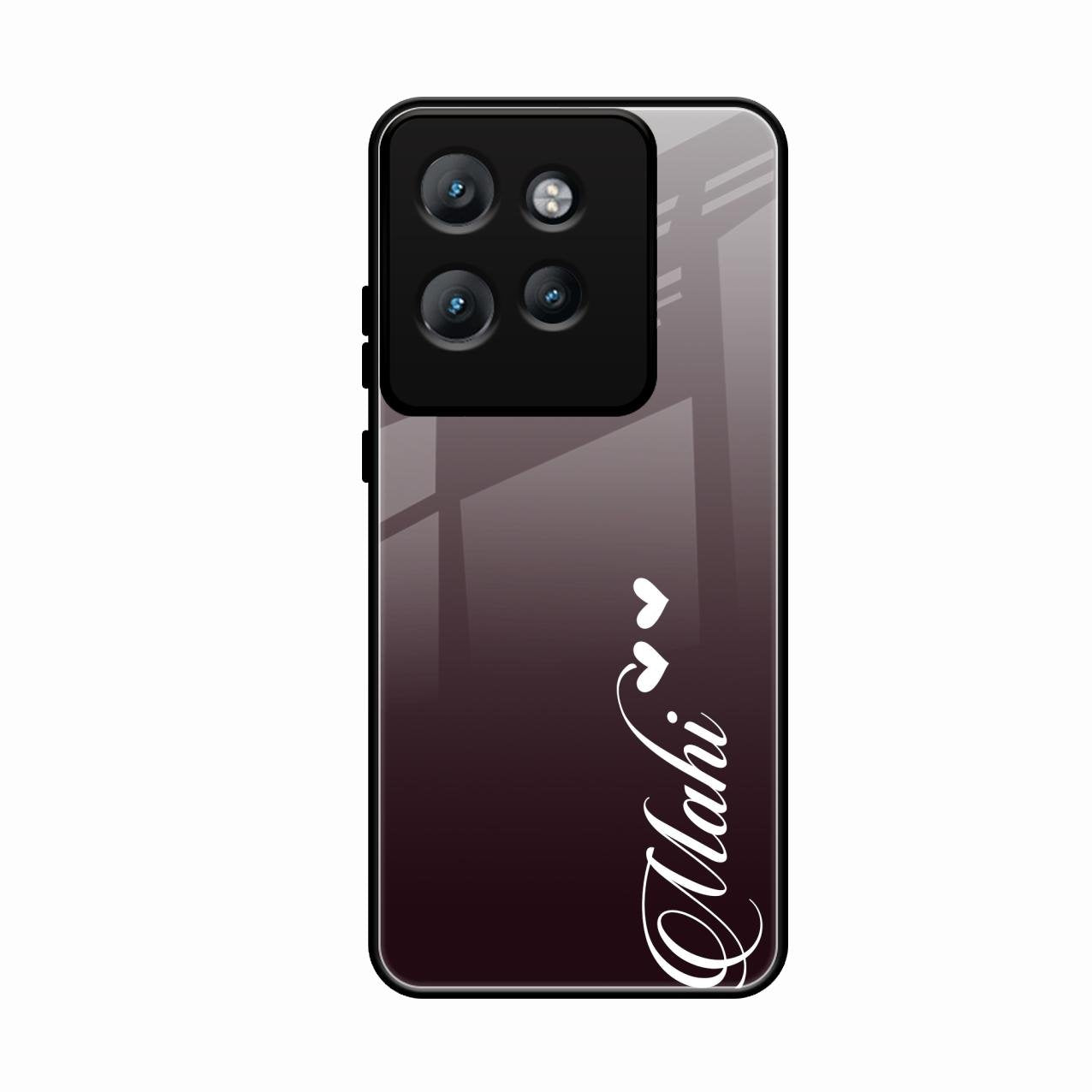Customize Name Gradient Glass Case Cover Grey For Motorola Edge 50