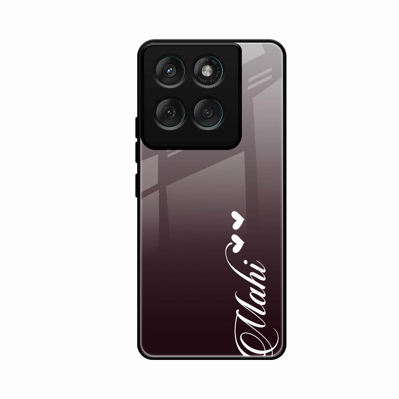 Customize Name Gradient Glass Case Cover Grey For Motorola Edge 60 5G