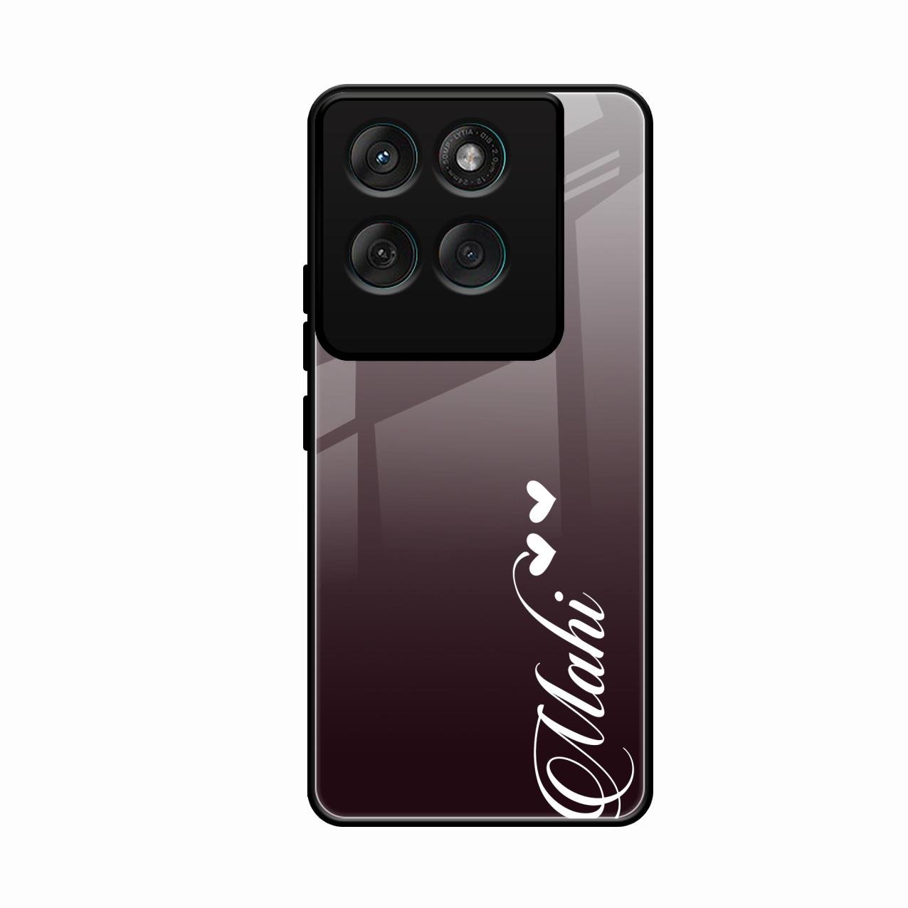 Customize Name Gradient Glass Case Cover Grey For Motorola Edge 60 Pro 5G