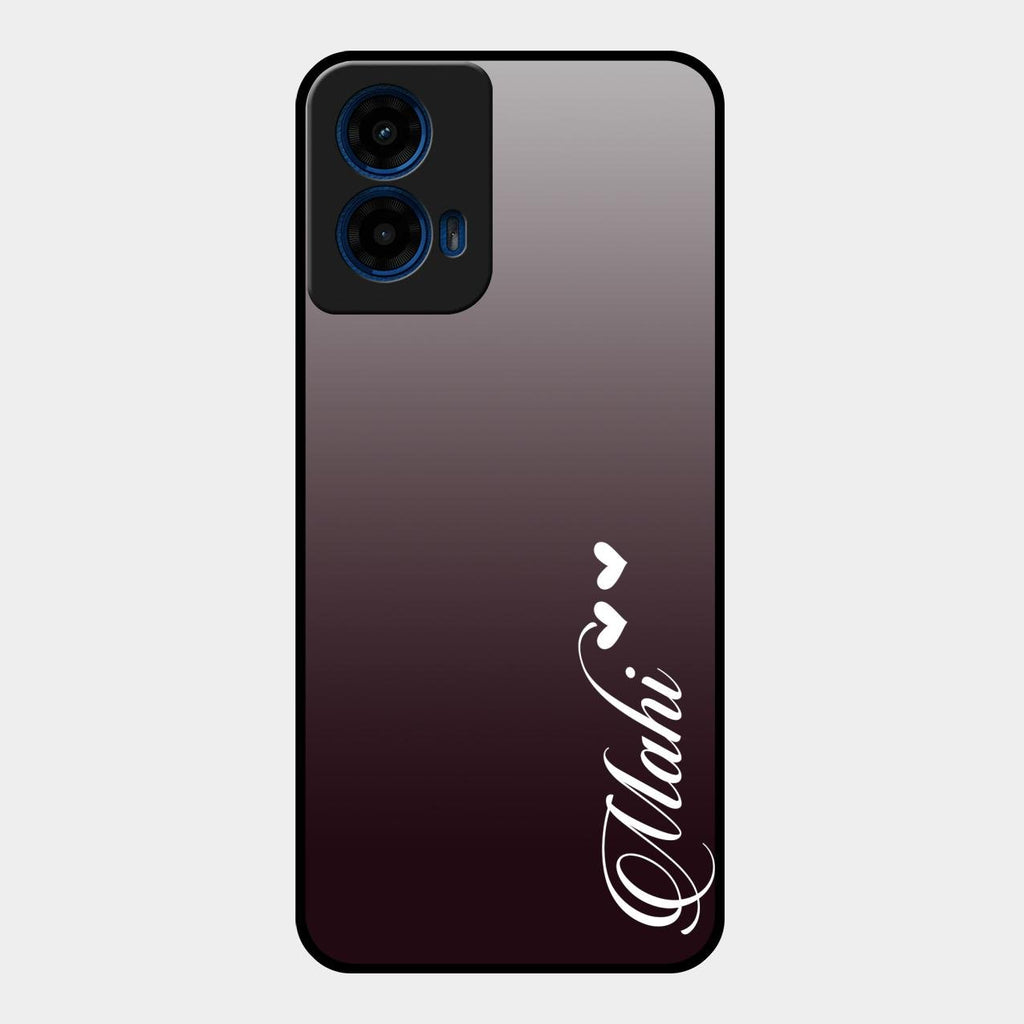 Customize Name Gradient Glass Case Cover Grey For Motorola G45 5G