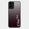 Customize Name Gradient Glass Case Cover Grey For Motorola G45 5G