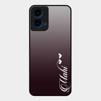 Customize Name Gradient Glass Case Cover Grey For Motorola G45 5G