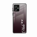 Customize Name Gradient Glass Case Cover Grey For Motorola G64 5G