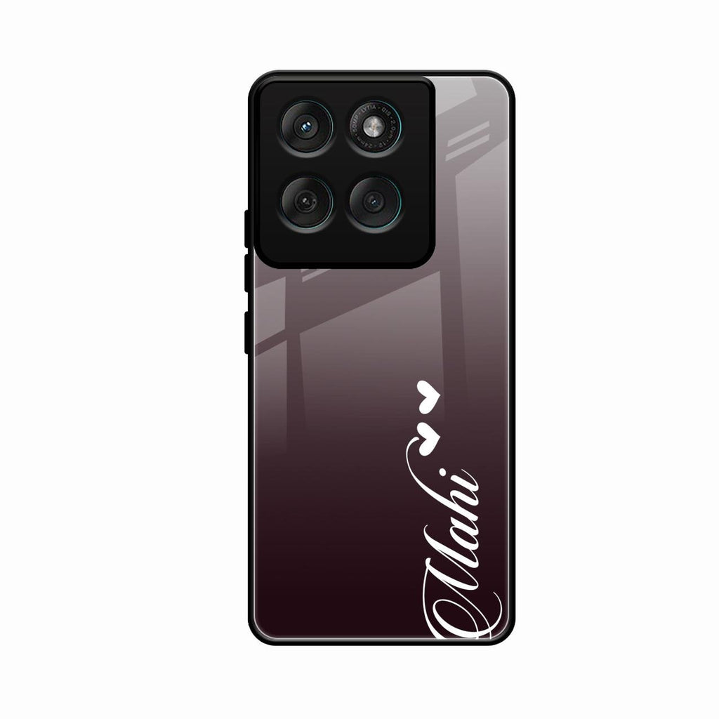 Customize Name Gradient Glass Case Cover Grey For Motorola G67 Power 5G