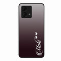 Customize Name Gradient Glass Case Cover Grey For Motorola g84 5G