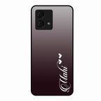 Customize Name Gradient Glass Case Cover Grey For Motorola g84 5G