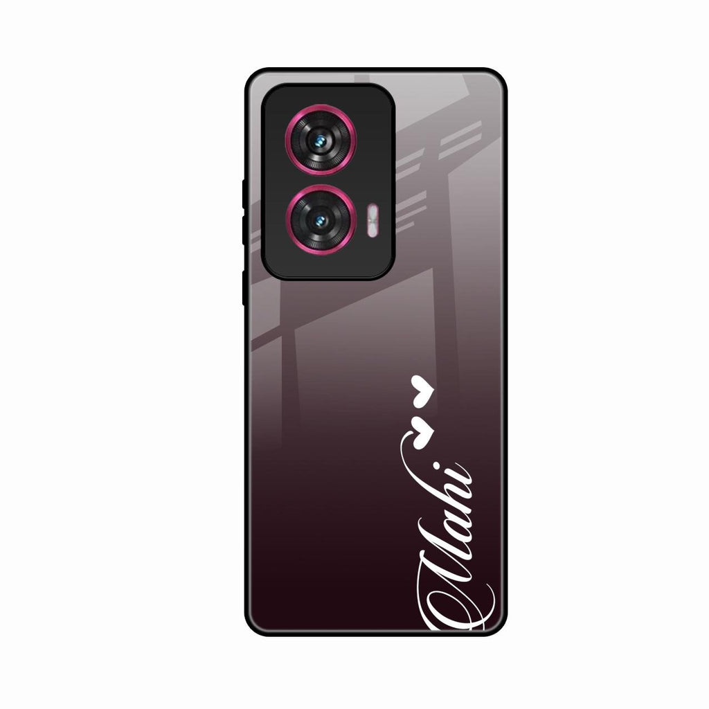 Customize Name Gradient Glass Case Cover Grey For Motorola G96 5G