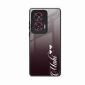 Customize Name Gradient Glass Case Cover Grey For Motorola G96 5G