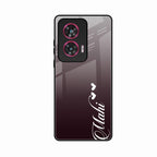 Customize Name Gradient Glass Case Cover Grey For Motorola G96 5G