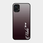 Customize Name Gradient Glass Case Cover Grey For Nothing Phone 1