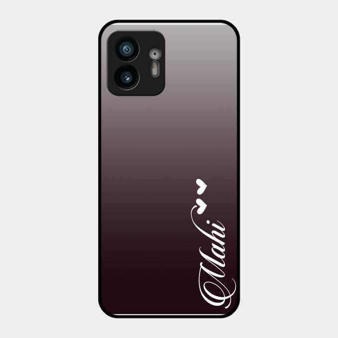 Customize Name Gradient Glass Case Cover Grey For Nothing Phone 2