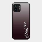 Customize Name Gradient Glass Case Cover Grey For Nothing Phone 2