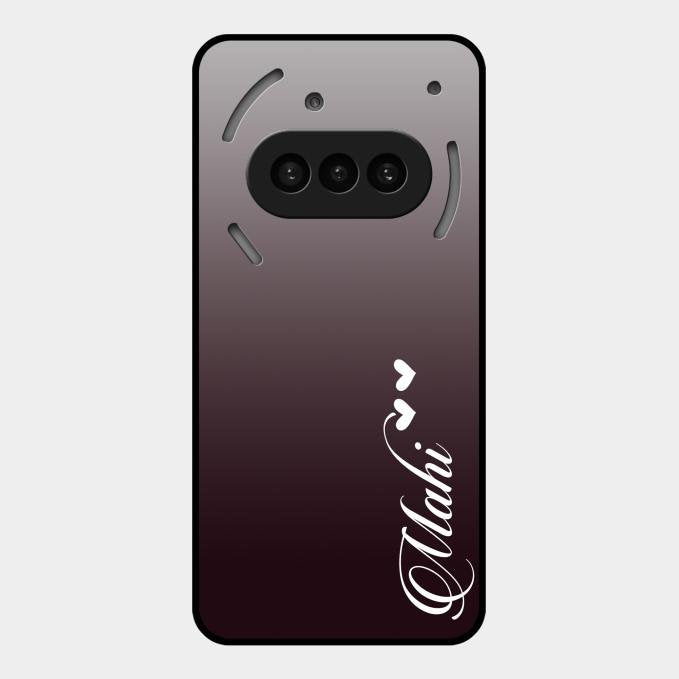 Customize Name Gradient Glass Case Cover Grey For Nothing Phone 3A 5G