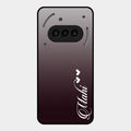Customize Name Gradient Glass Case Cover Grey For Nothing Phone 3A 5G