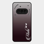 Customize Name Gradient Glass Case Cover Grey For Nothing Phone 3A 5G