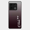 Customize Name Gradient Glass Case Cover Grey For Oneplus 10 Pro 5G