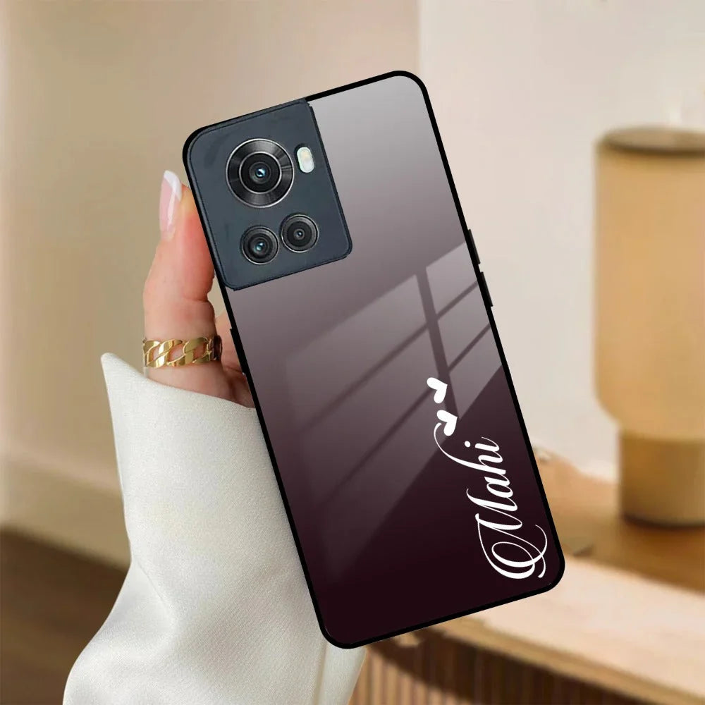 Customize Name Gradient Glass Case Cover Grey For OnePlus - ShopOnCliQ