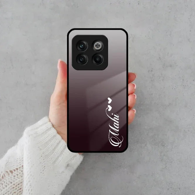 Customize Name Gradient Glass Case Cover Grey For OnePlus - ShopOnCliQ