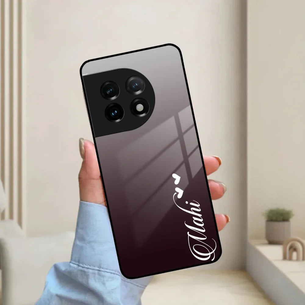 Customize Name Gradient Glass Case Cover Grey For OnePlus - ShopOnCliQ