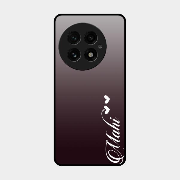 Customize Name Gradient Glass Case Cover Grey For Oneplus 13 5G