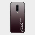 Customize Name Gradient Glass Case Cover Grey For Oneplus 7 Pro