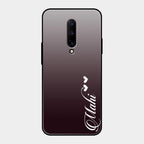 Customize Name Gradient Glass Case Cover Grey For Oneplus 7 Pro