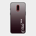 Customize Name Gradient Glass Case Cover Grey For Oneplus 7