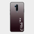 Customize Name Gradient Glass Case Cover Grey For Oneplus 7T Pro