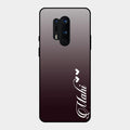Customize Name Gradient Glass Case Cover Grey For Oneplus 8 Pro