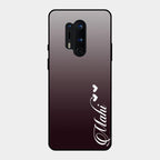Customize Name Gradient Glass Case Cover Grey For Oneplus 8 Pro