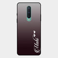 Customize Name Gradient Glass Case Cover Grey For Oneplus 8