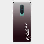 Customize Name Gradient Glass Case Cover Grey For Oneplus 8