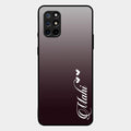 Customize Name Gradient Glass Case Cover Grey For Oneplus 8T