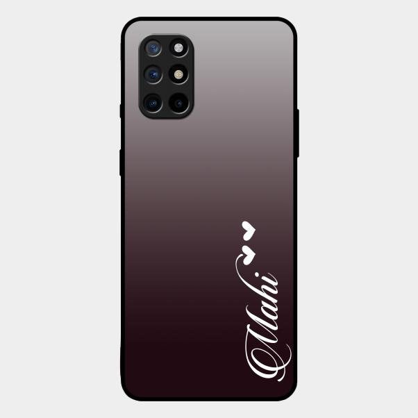 Customize Name Gradient Glass Case Cover Grey For Oneplus 8T