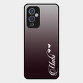 Customize Name Gradient Glass Case Cover Grey For Oneplus 9 5G