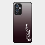 Customize Name Gradient Glass Case Cover Grey For Oneplus 9 5G