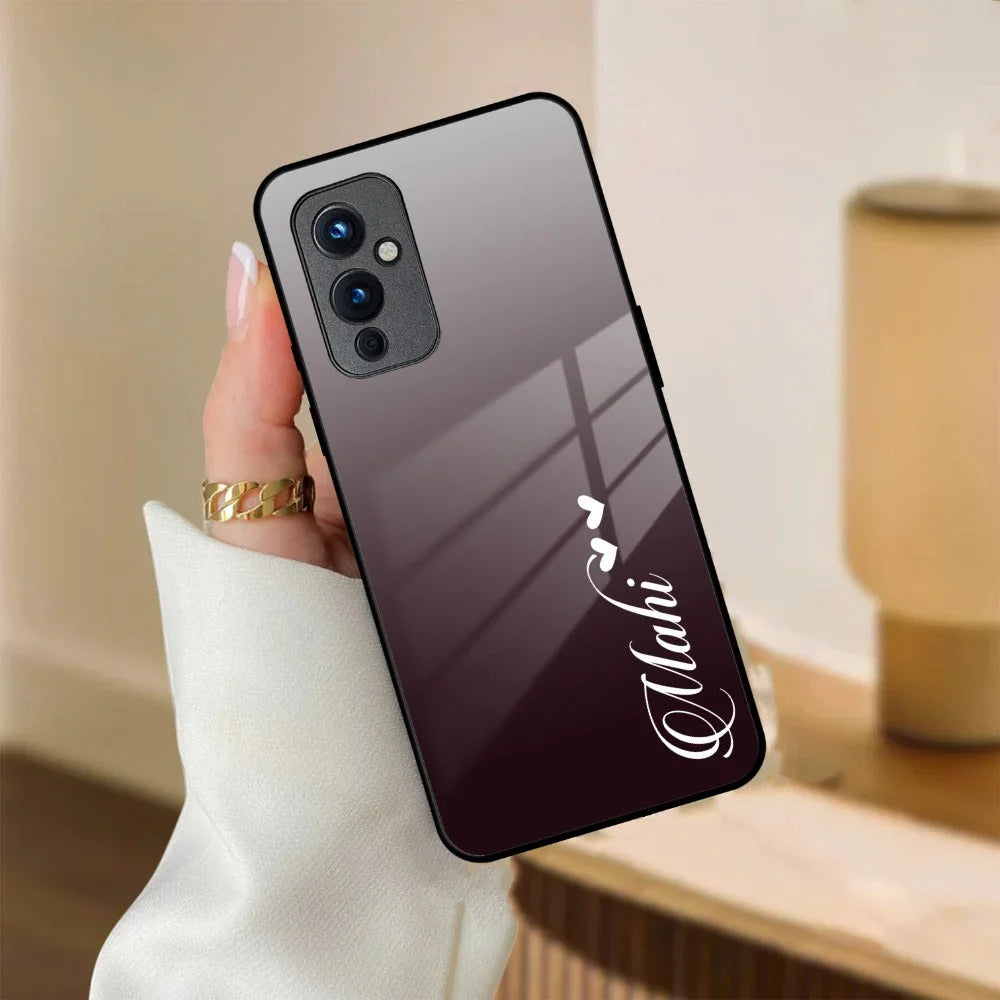 Customize Name Gradient Glass Case Cover Grey For OnePlus - ShopOnCliQ