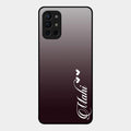 Customize Name Gradient Glass Case Cover Grey For Oneplus 9R 5G