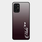 Customize Name Gradient Glass Case Cover Grey For Oneplus 9R 5G