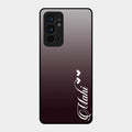 Customize Name Gradient Glass Case Cover Grey For Oneplus 9Rt 5G