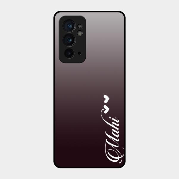 Customize Name Gradient Glass Case Cover Grey For Oneplus 9Rt 5G