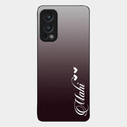 Customize Name Gradient Glass Case Cover Grey For Oneplus Nord 2 5G