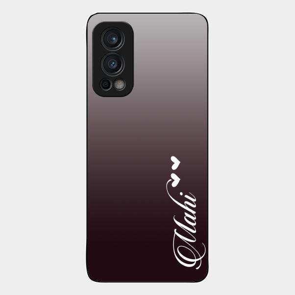 Customize Name Gradient Glass Case Cover Grey For Oneplus Nord 2 5G