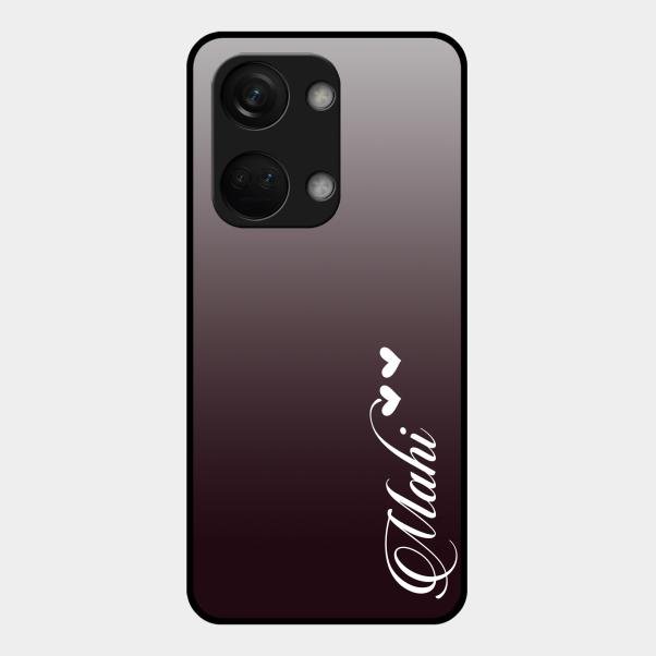 Customize Name Gradient Glass Case Cover Grey For Oneplus Nord 3 5G