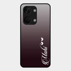 Customize Name Gradient Glass Case Cover Grey For Oneplus Nord 3 5G