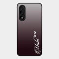 Customize Name Gradient Glass Case Cover Grey For Oneplus Nord 5 5G
