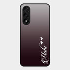 Customize Name Gradient Glass Case Cover Grey For Oneplus Nord 5 5G