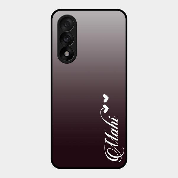 Customize Name Gradient Glass Case Cover Grey For Oneplus Nord 5 5G