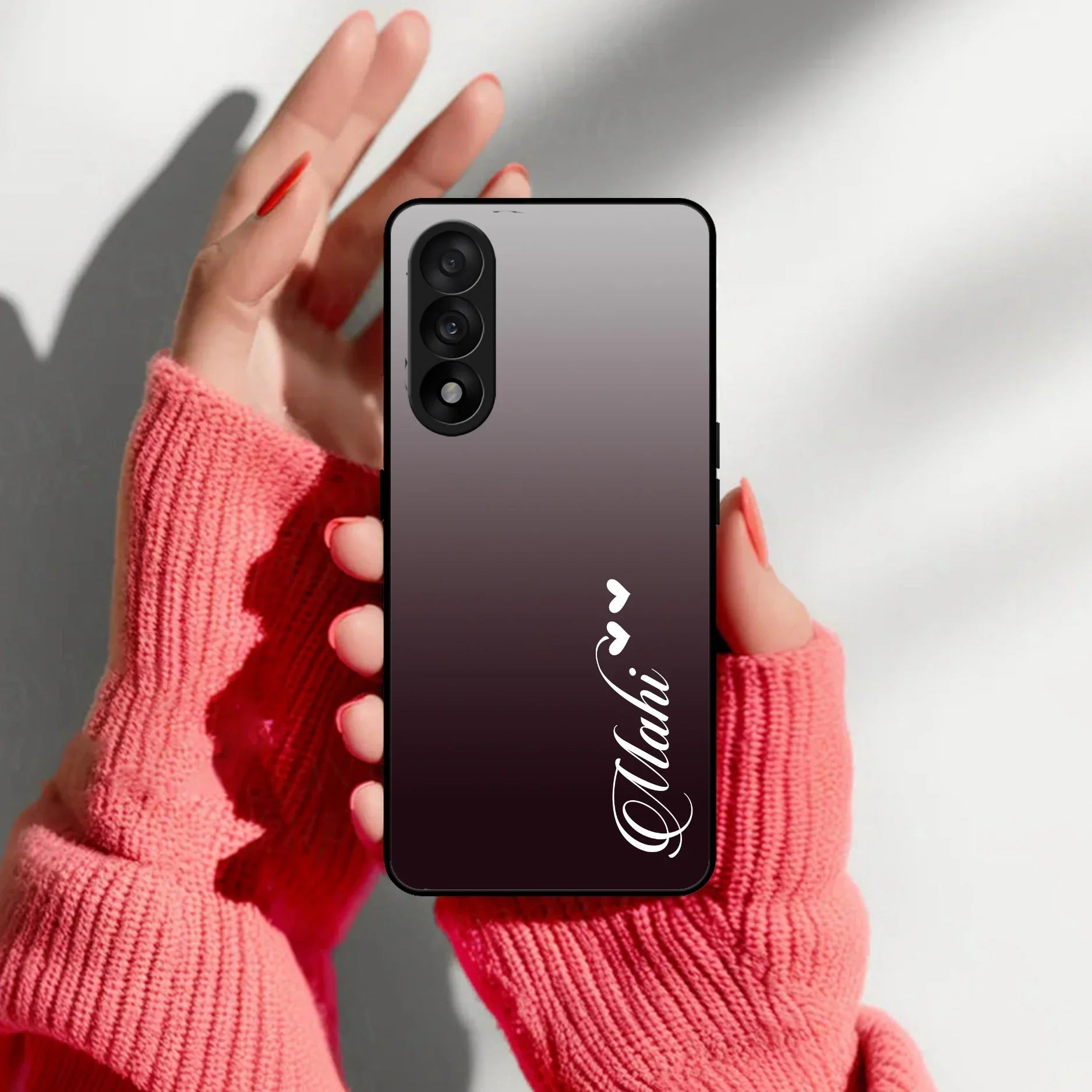 Customize Name Gradient Glass Case Cover Grey For OnePlus - ShopOnCliQ