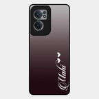 Customize Name Gradient Glass Case Cover Grey For Oneplus Nord Ce 2 5G